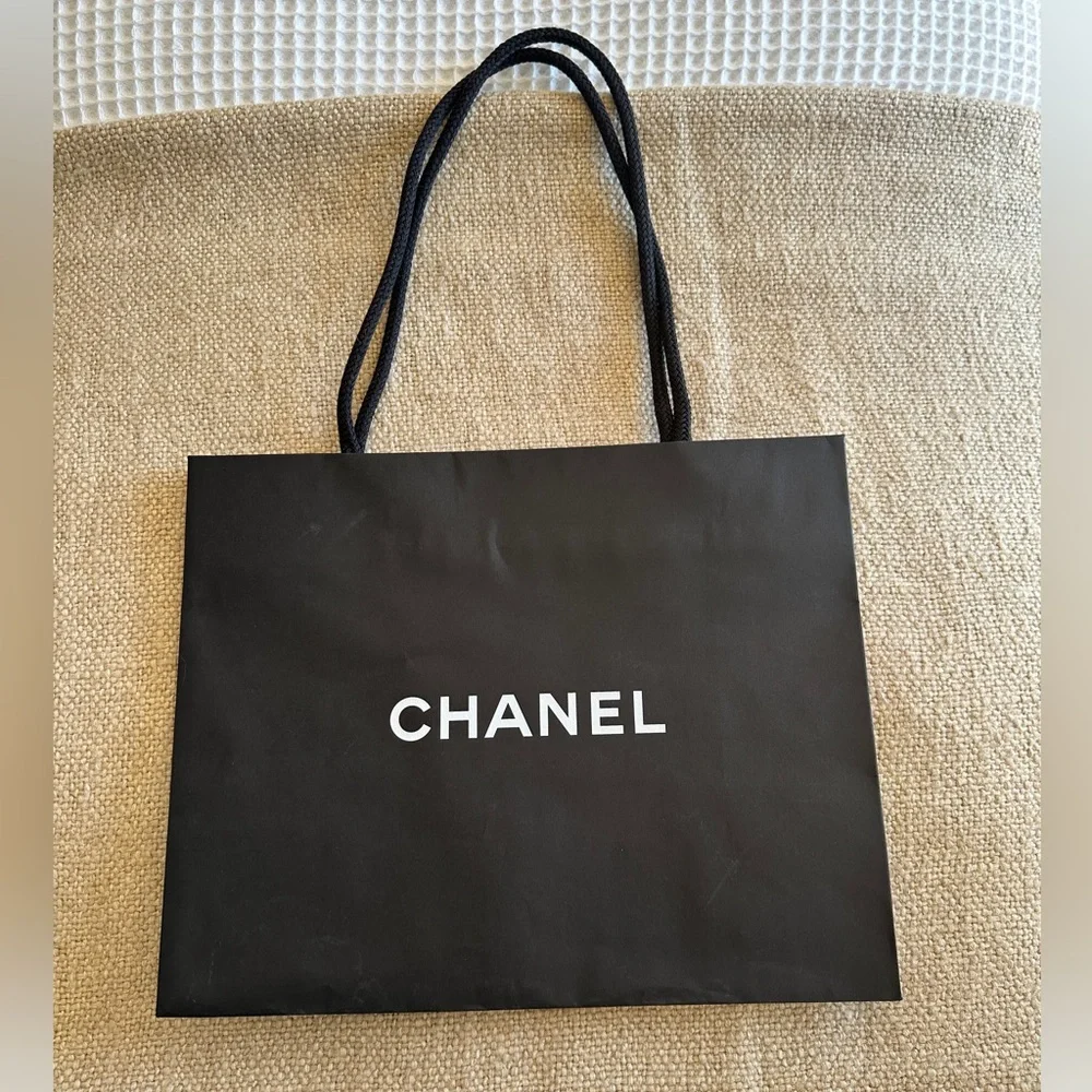 100% Authentic New Black Chanel Paper Shopping Bag - In Three Sizes
